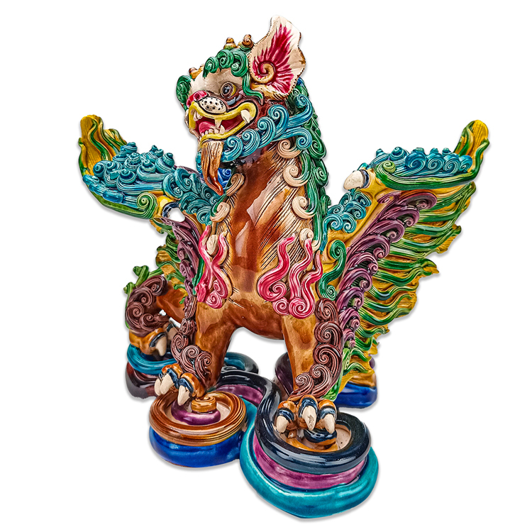 鹿港窯禮品館|交趾陶如虎添翼|事業高飛開運吉祥擺飾推薦|寓意解析與收藏價值