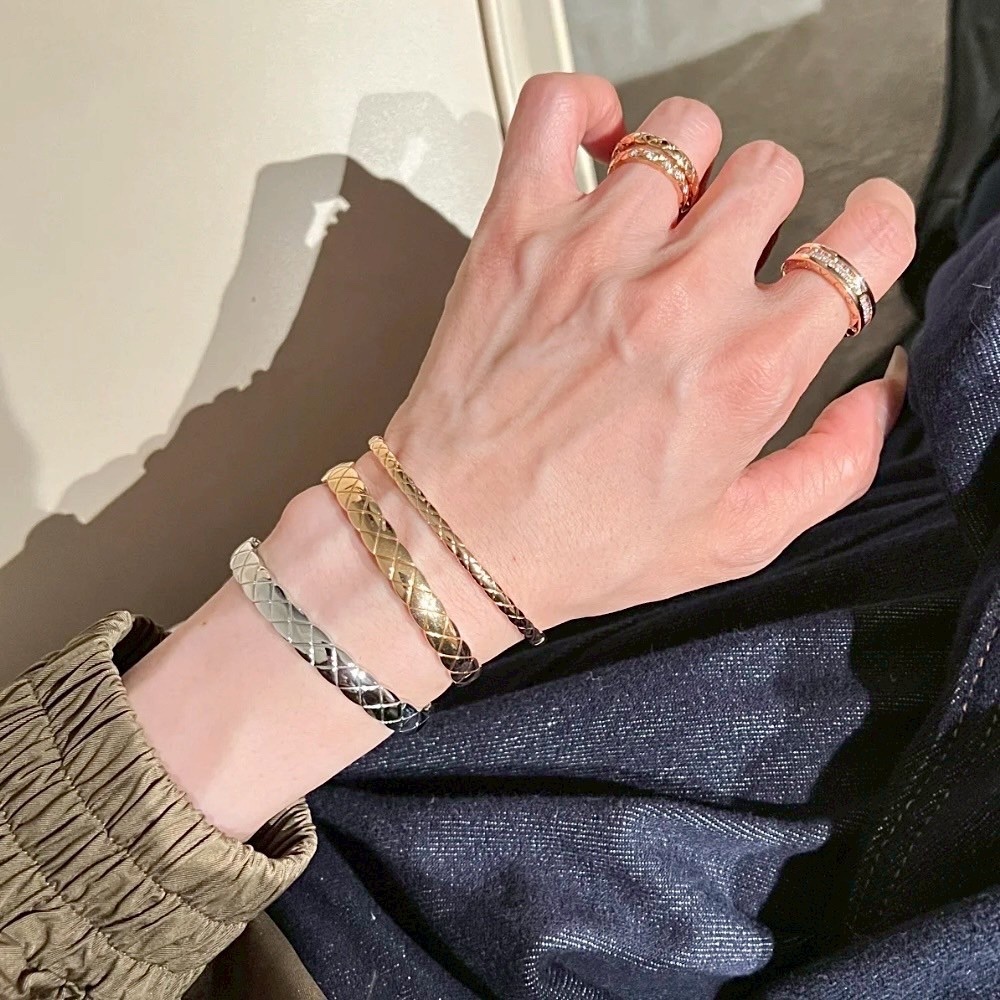 18k coco crush經典菱格寬光面”高奢定製手鐲