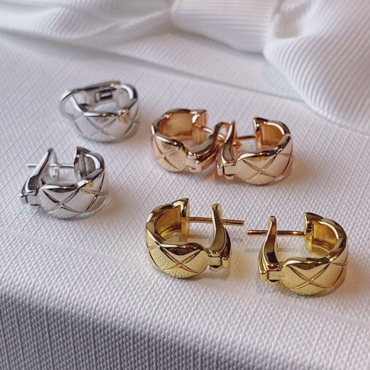 18k coco crush經典菱格光面/水鑽高奢定製耳釦釘全系列