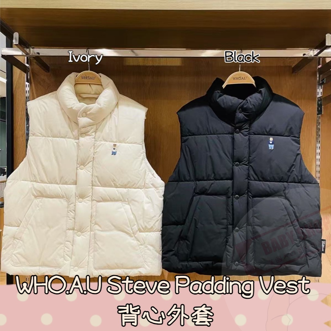【預購】AKR080802 WHO.A.U Steve Padding Vest 背心外套