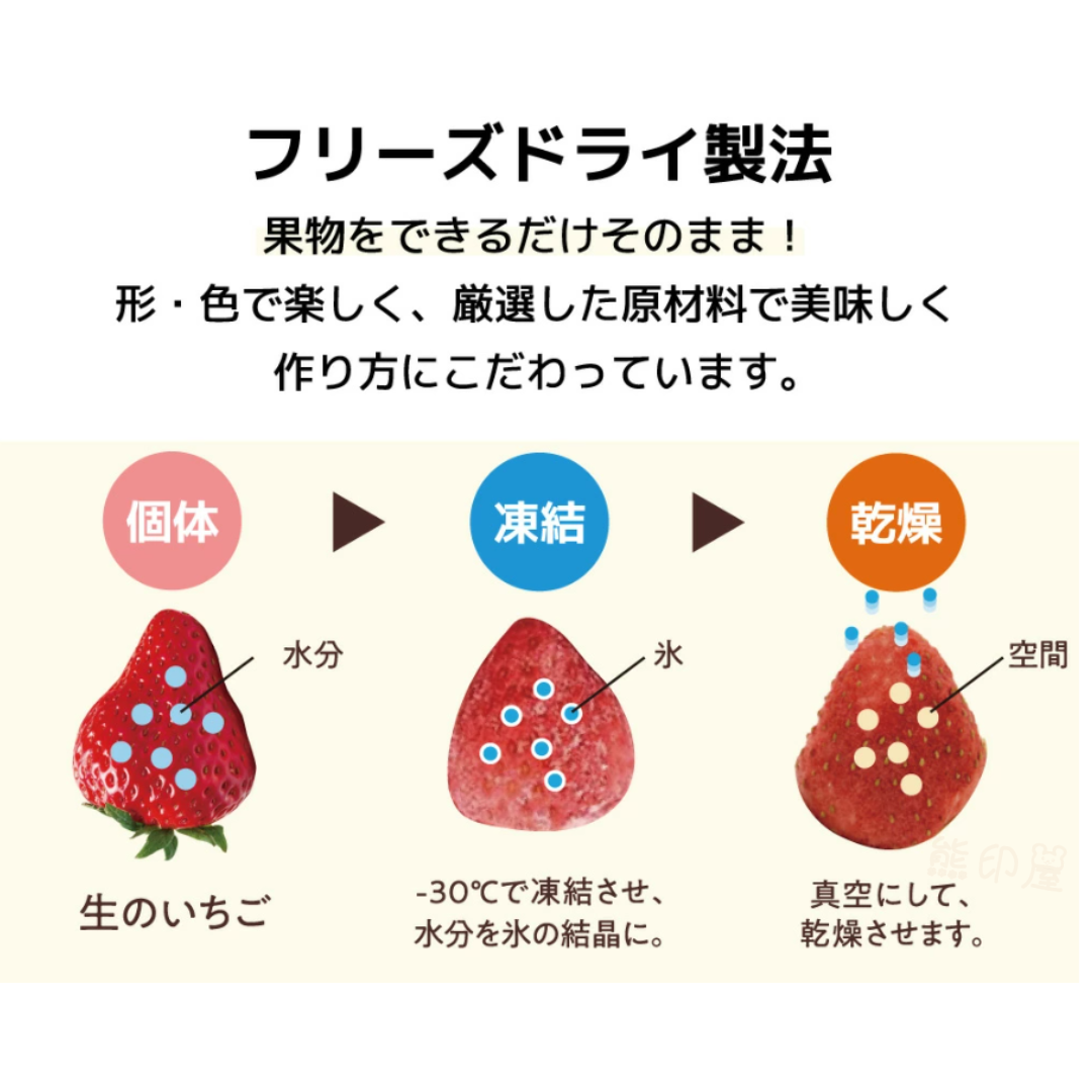 Mirai Fruits冷凍乾燥草莓士多啤梨乾 無添加劑 無糖 適合9個月以上嬰兒食用 8G
