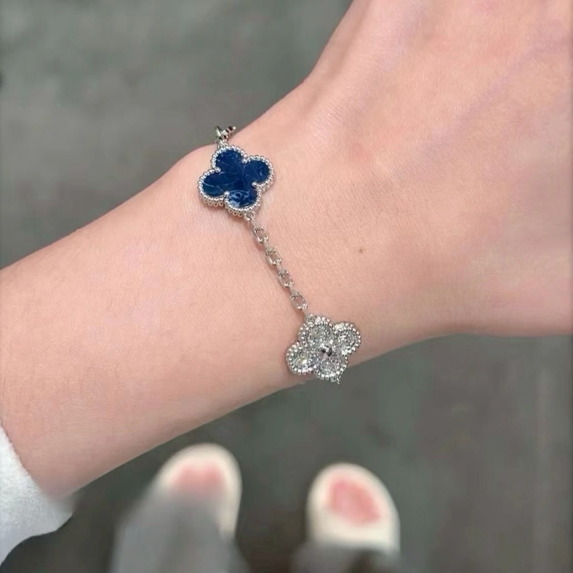 18k限量星空彼得石滿鑽”高奢五花間鑽定製手鍊