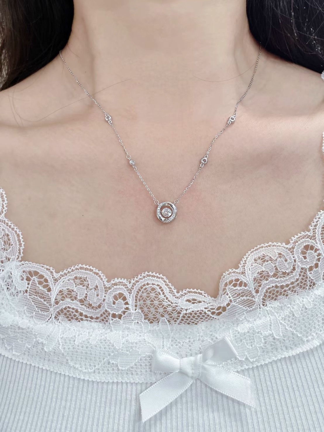 卡蒂羅 KADER 爆閃莫比烏斯 鑽石項鍊 女款 禮盒包裝 S925銀+原裝禮盒+袋子