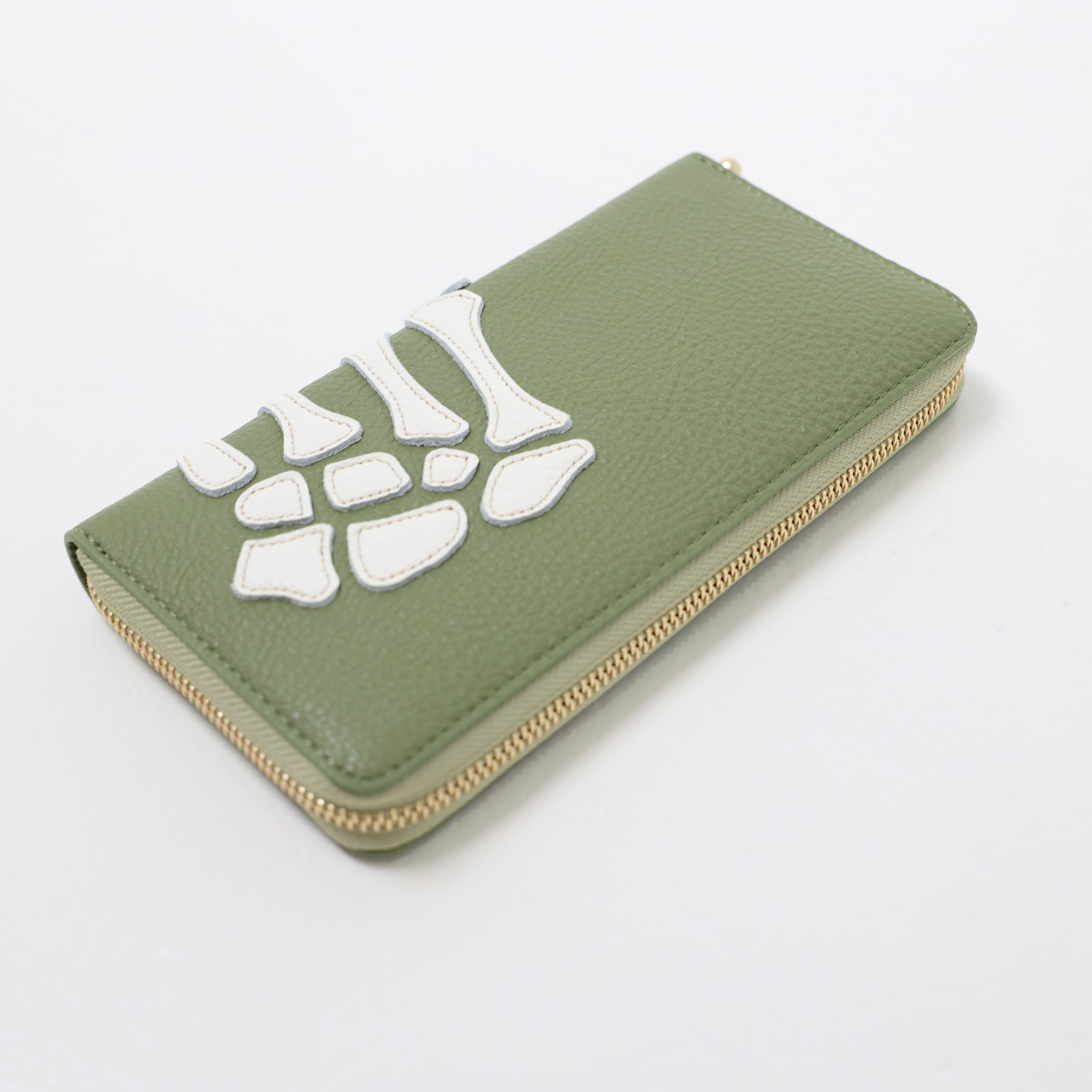 KAPITAL THUMBSUP BONE HAND ZIP LONG WALLET