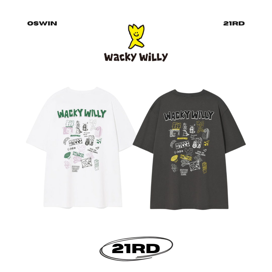 韓國 Wacky Willy 怪趣小飛人塗鴉 短袖上衣