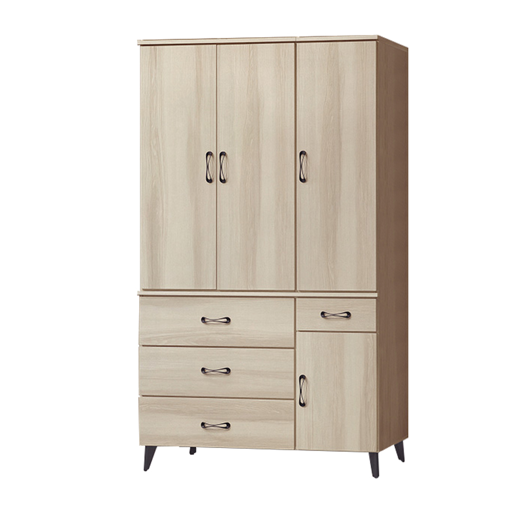 美娜4尺四門四抽衣櫃(雙吊桿)