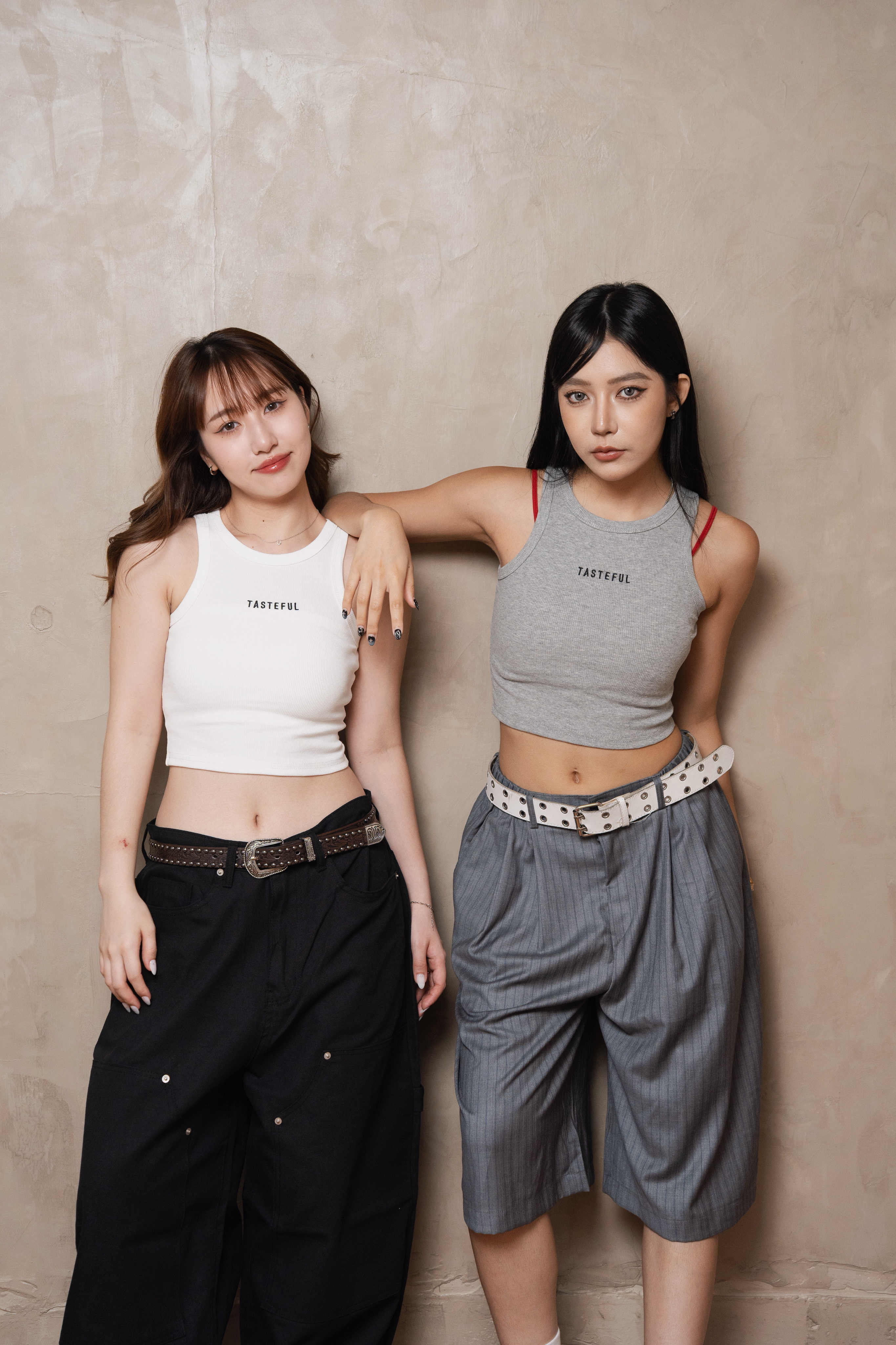 TASTEFUL 極簡辣妹 LOGO 刺繡 螺紋 #背心