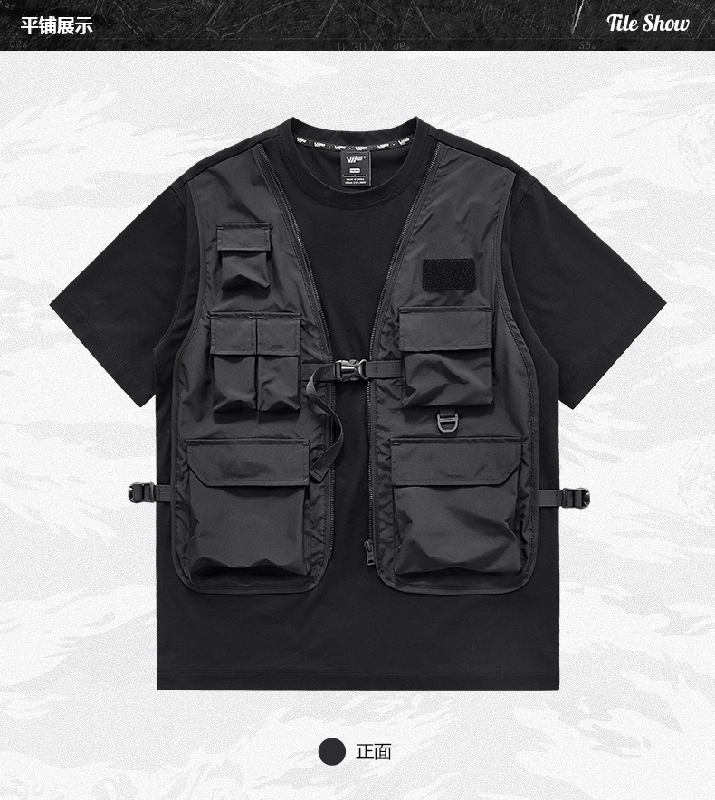 𝙏𝙀𝘾𝙃𝙒𝙀𝘼𝙍 戰術拼接馬甲機能短袖上衣