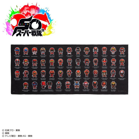 239574 Pbandai 預訂 2025/11月 スーパー戦隊シリーズ　歴代レッド　デフォルメ　フェイスタオル