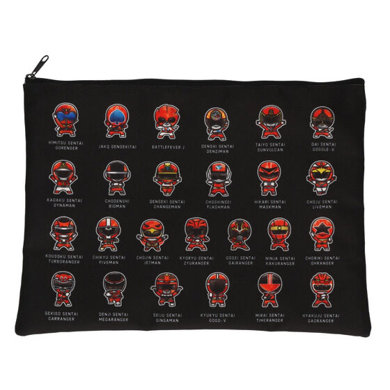 239768 Pbandai 預訂 2025/11月 スーパー戦隊シリーズ　歴代レッド　デフォルメ　フラットポーチ（大）