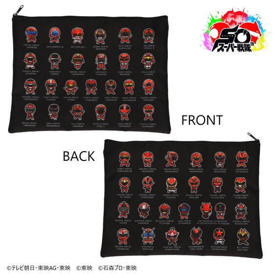 239768 Pbandai 預訂 2025/11月 スーパー戦隊シリーズ　歴代レッド　デフォルメ　フラットポーチ（大）