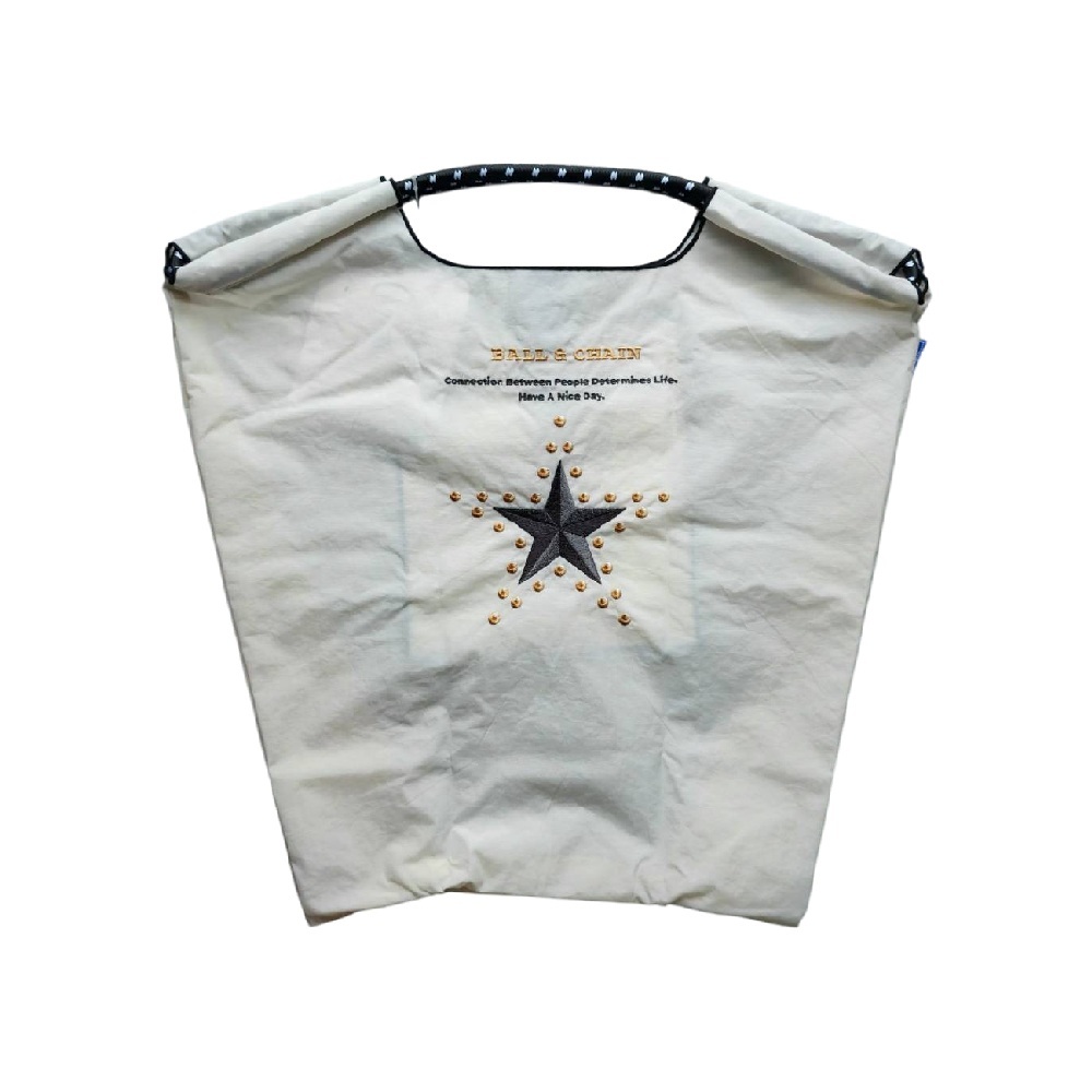 Ball＆Chain 刺繡環保購物袋 M號 - 米白 (30106122)