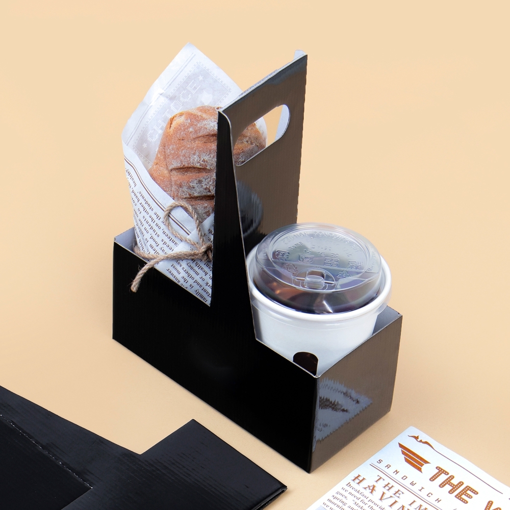 【少量訂製】瓦楞紙杯提盒-二杯