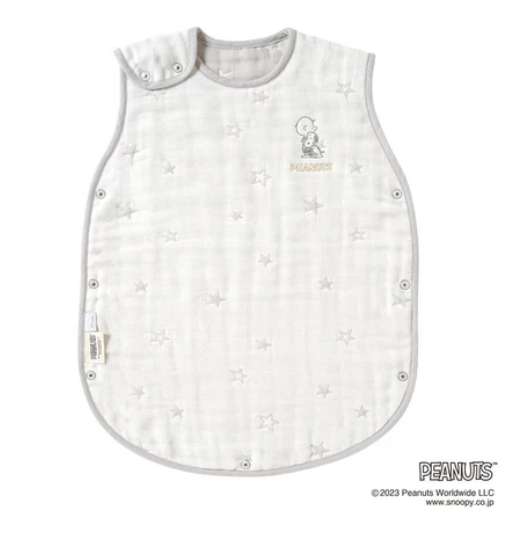 日本製 10Mois x Snoopy 六重紗防踢睡袋-嬰童