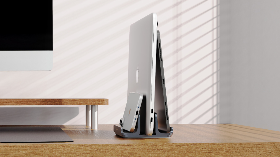 Allite 筆電 / 平板三槽直立式鋁合金收納架