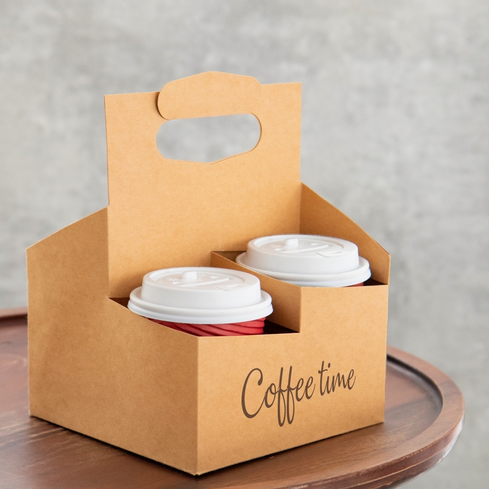 【少量訂製】紙杯提盒-四杯