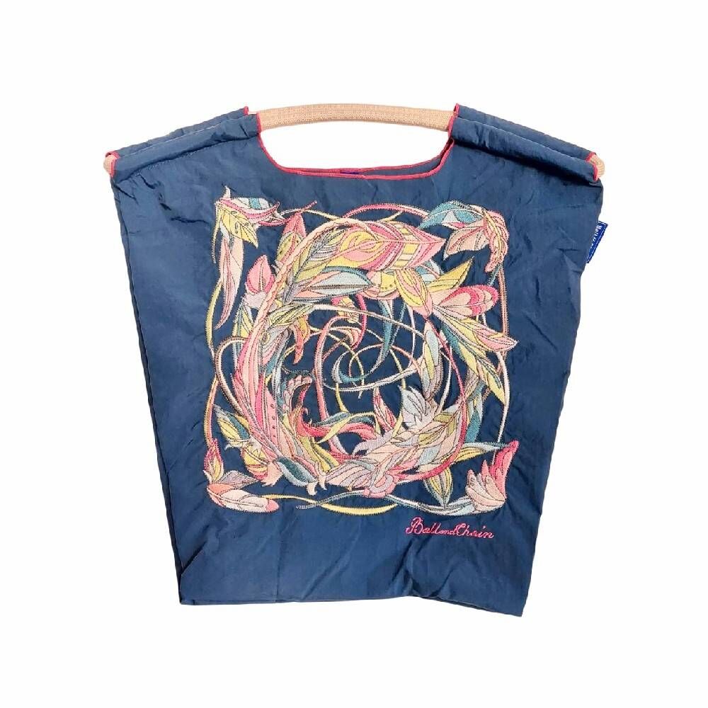 Ball＆Chain 刺繡環保購物袋 M號 - 藍 (30106432)