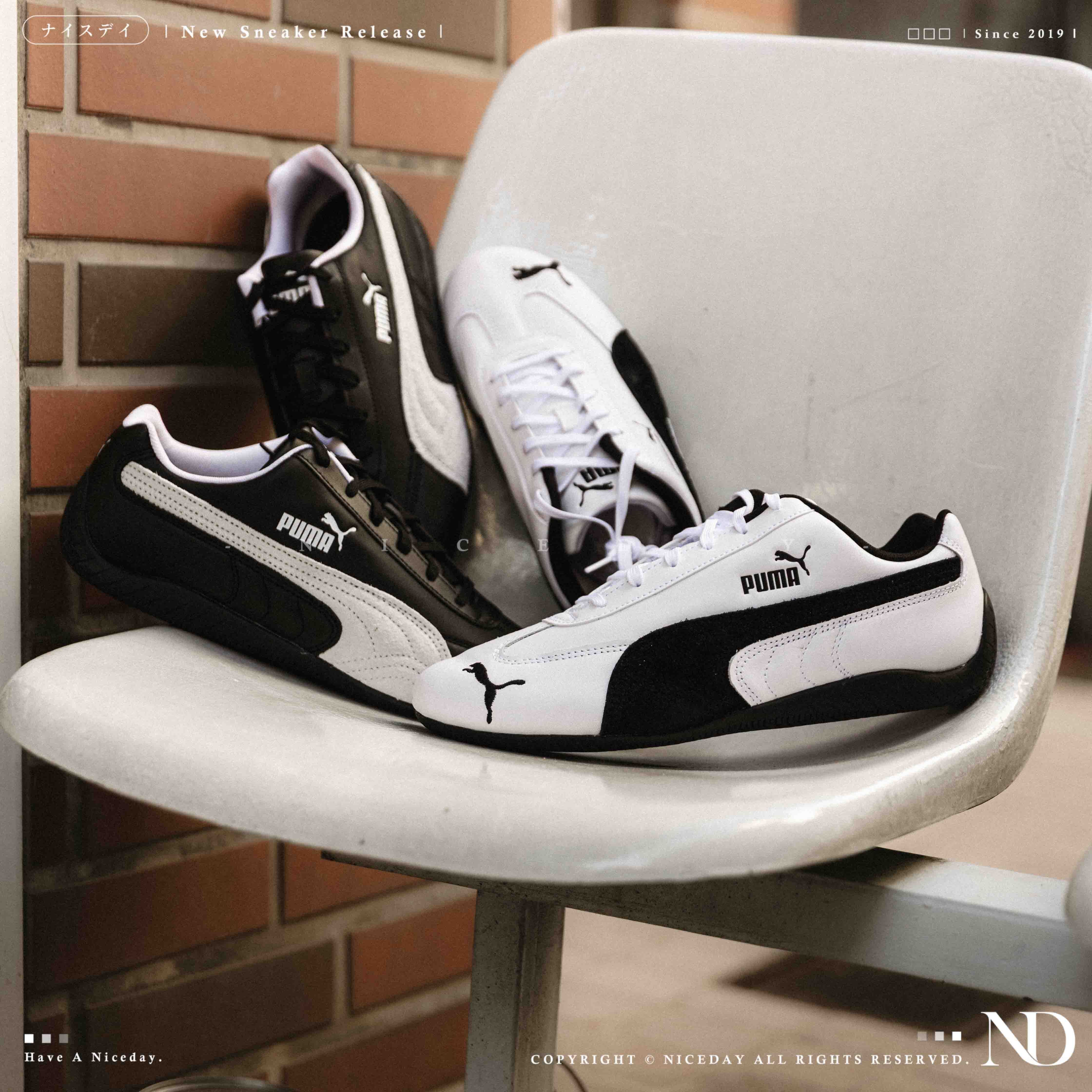 NICEDAY 現貨 PUMA SPEEDCAT LTHR 黑 白 太極 皮革 薄底 復古 賽車鞋 403175