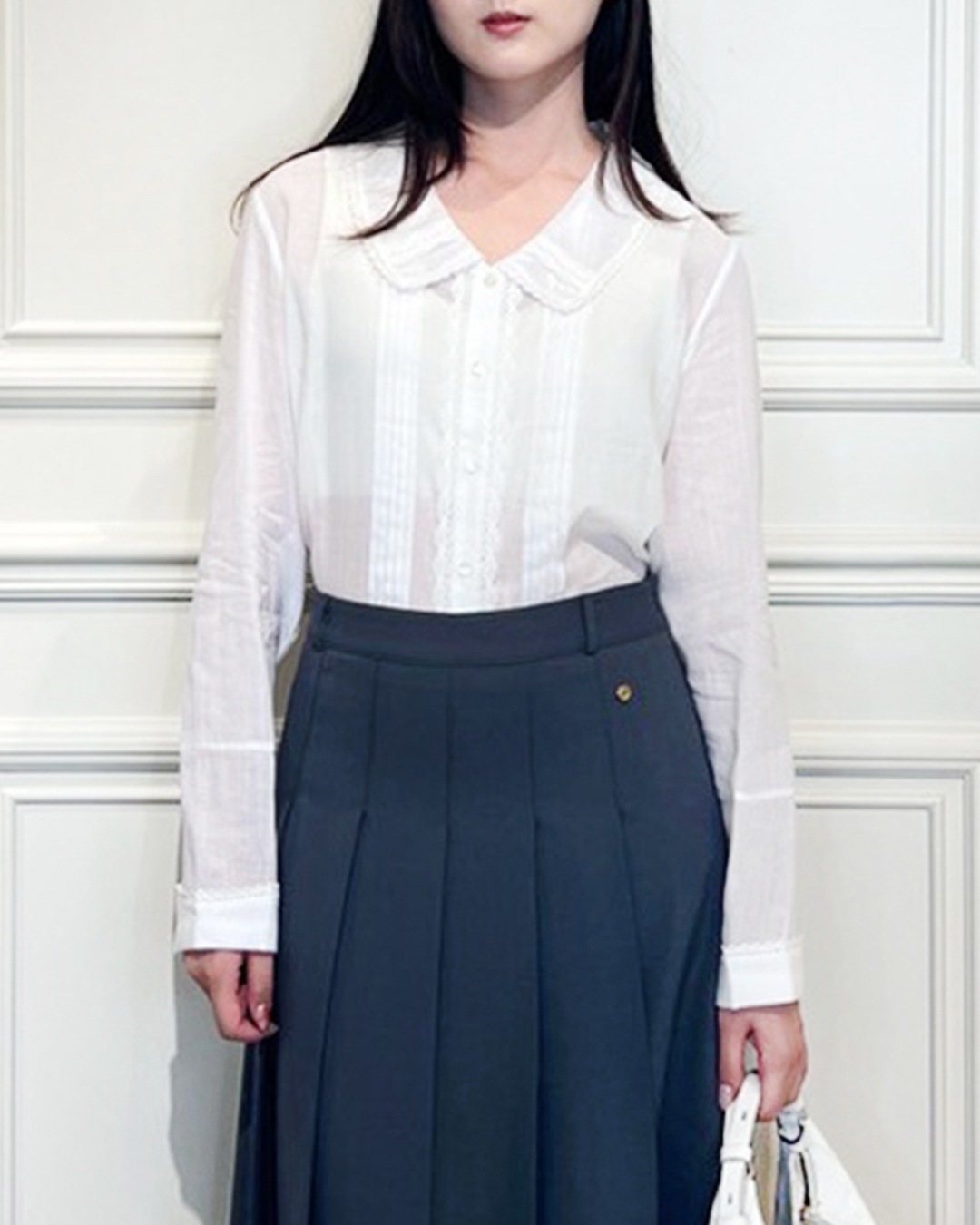 Yolanda 蕾絲領長袖襯衫