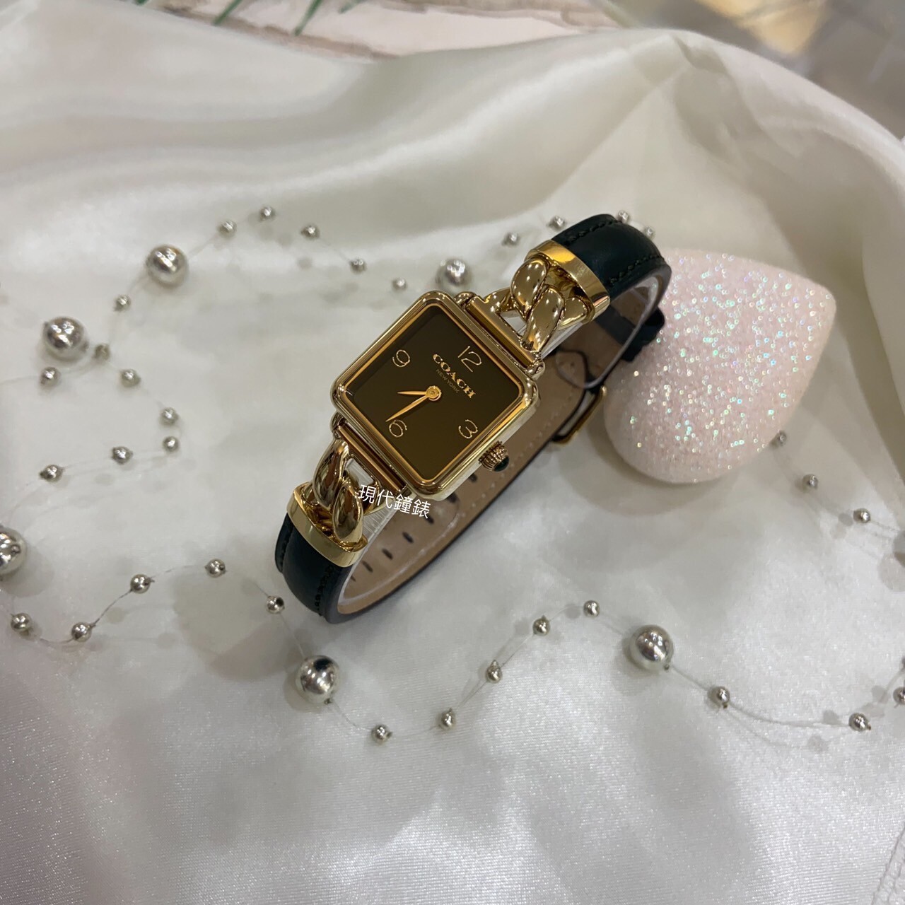 【COACH】都會編織皮帶方形女錶CO14504557  22mm 現代鐘錶