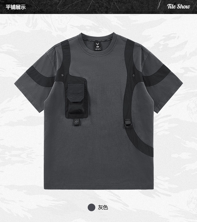 𝙏𝙀𝘾𝙃𝙒𝙀𝘼𝙍 機能條紋口袋圓領短袖