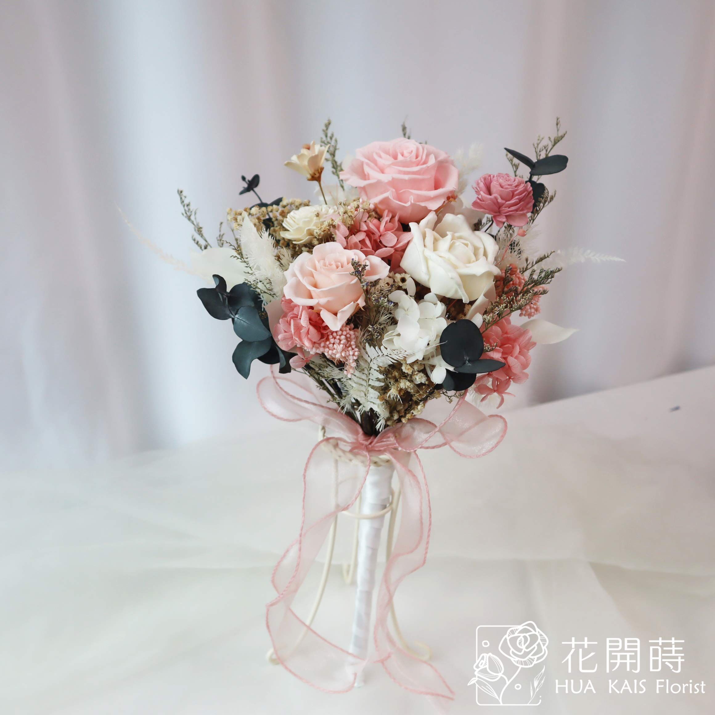新娘捧花|春日粉26cm新娘捧花|永生花捧花|外拍捧花|韓式捧花|小資捧花|粉色捧花|捧花|永生捧花