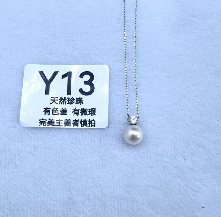 (3958)ANY JEWERLRY - Y13 8-9MM天然淡水珍珠戴妃項鏈