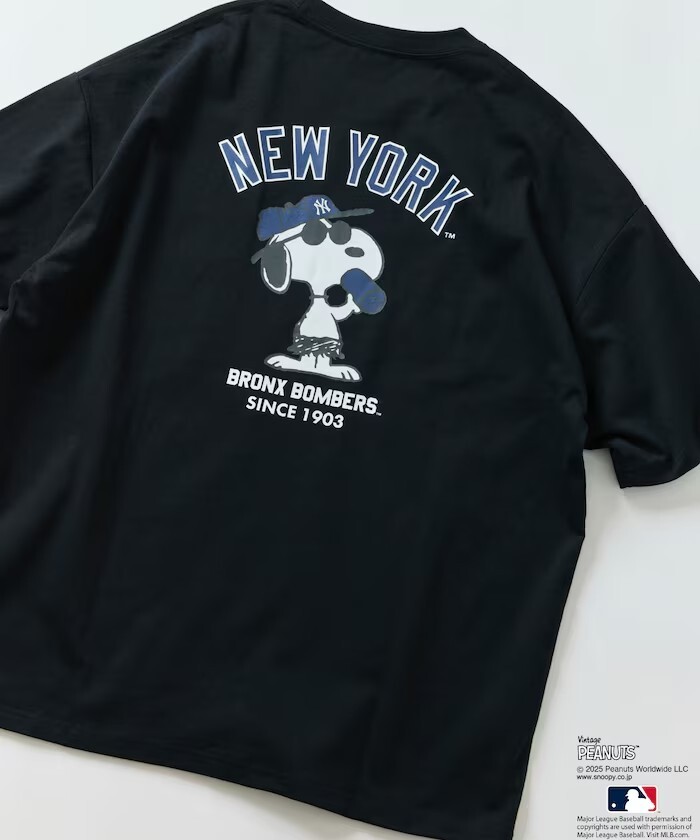 【現貨】Freak's Store MLB x Peanuts 洋基 小標 背後 圖案 短袖 三色