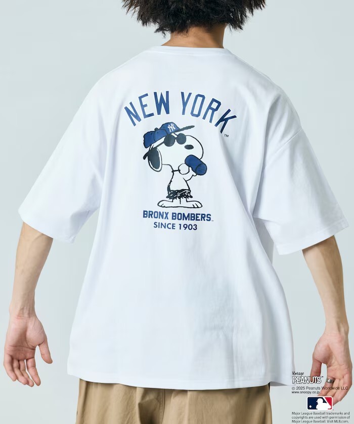 【現貨】Freak's Store MLB x Peanuts 洋基 小標 背後 圖案 短袖 三色