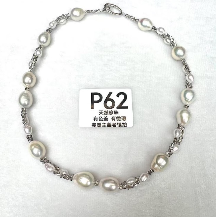 (3968)ANY JEWERLRY - P62 5-6/9mm+淡水巴羅克編制項鍊