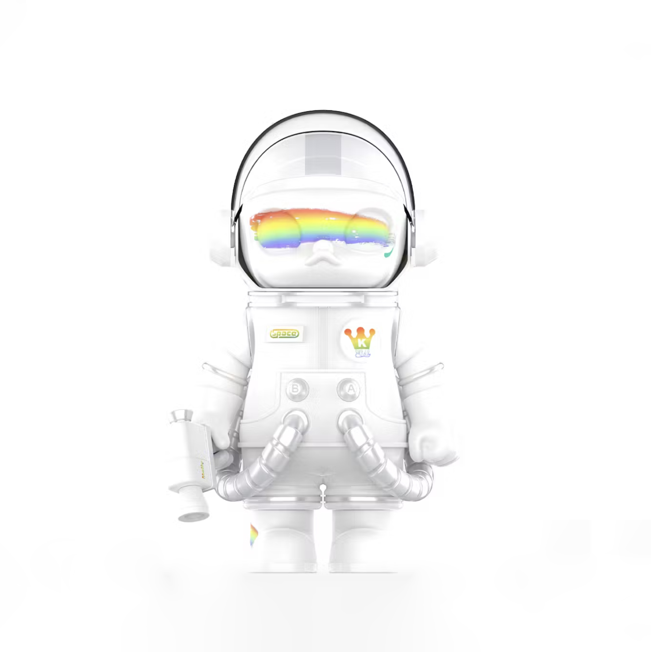 POP MART MEGA SPACE MOLLY "RAINBOW" 400% 泡泡瑪特 太空莫莉 白彩虹