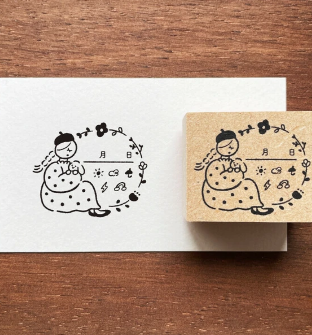 『Ｍarche』手帳日期天氣花筐插圖印章