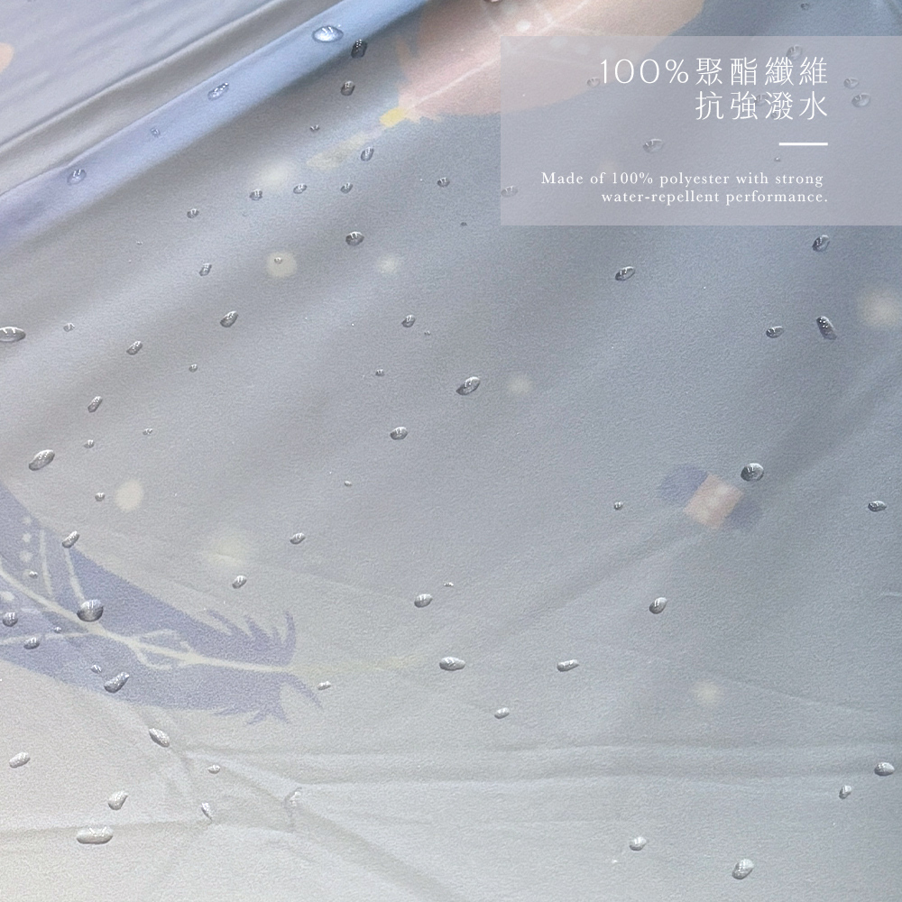 100%聚酯纖維抗強潑水。Made of 100% polyester with strong water-repellent performance