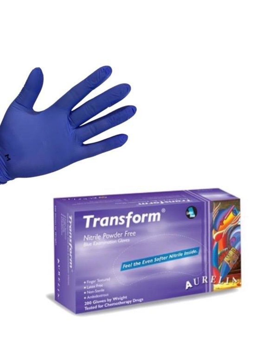 AURELIA - "Transform 100" 丁腈手套(無粉)一次性 - 100隻/盒-冰藍色
