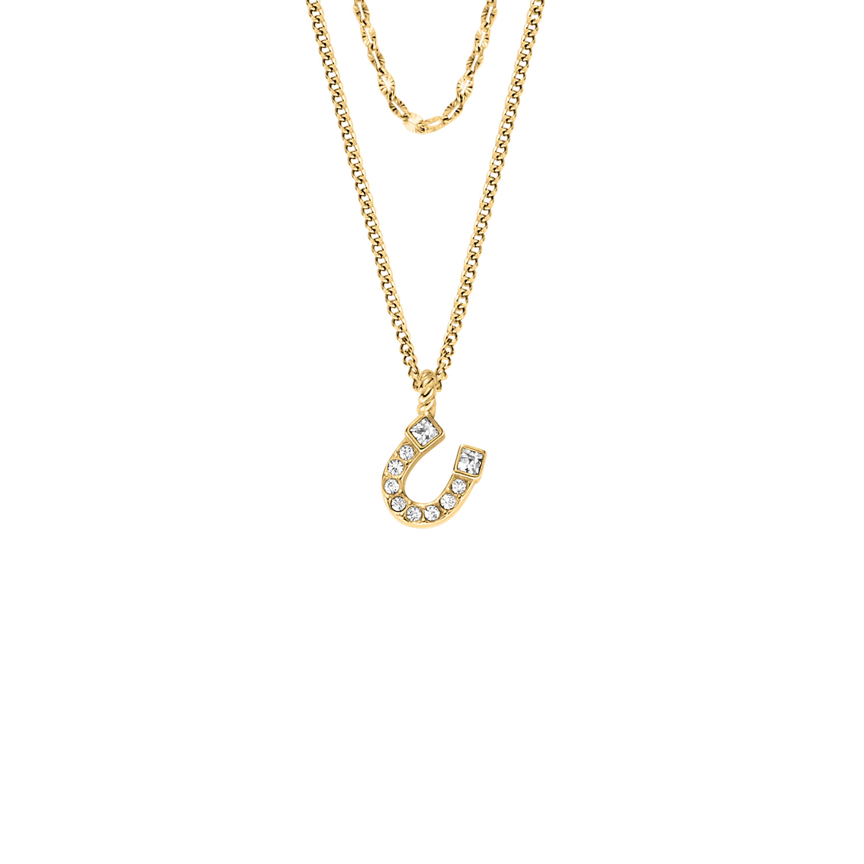 Sutton 馬蹄不鏽鋼雙層項鍊-金色 JF04906710