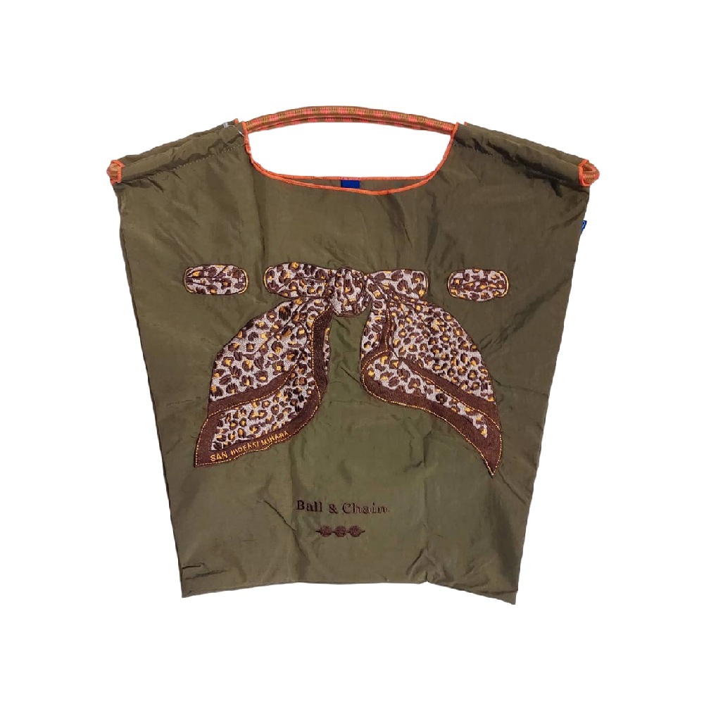 Ball＆Chain 刺繡環保購物袋 M號 - 墨綠 (33300313)