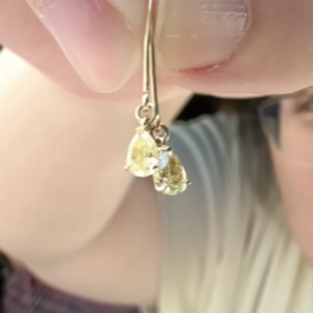 30分黃鑽耳環&花若盛開蝴蝶墜飾(預購)