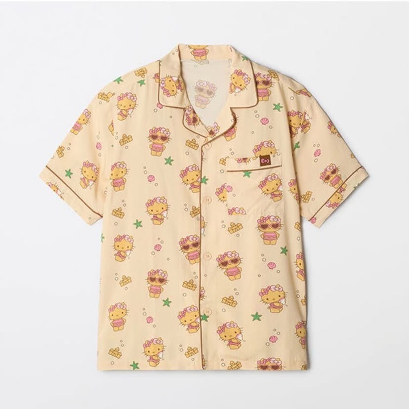 現貨 韓國代購 SPAO x Hello Kitty 黑皮 凱蒂貓 夏季 涼感 睡衣 套裝組