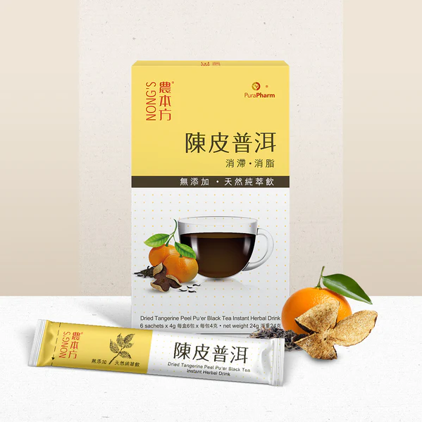 農本方® 陳皮普洱天然純萃飲 6包 (每包4克)