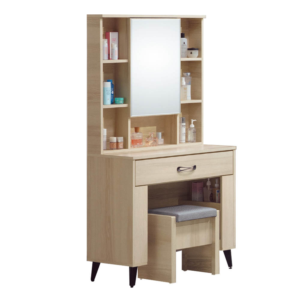 美娜2.7尺化妝桌/鏡台/梳妝台(贈化妝椅)