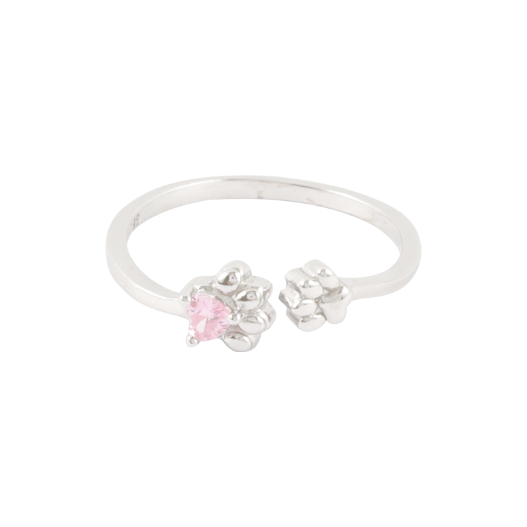 純銀對戒，情侶戒指 戀之貓足；閃爍爪心光芒 心意停駐掌心之間（4108女款）