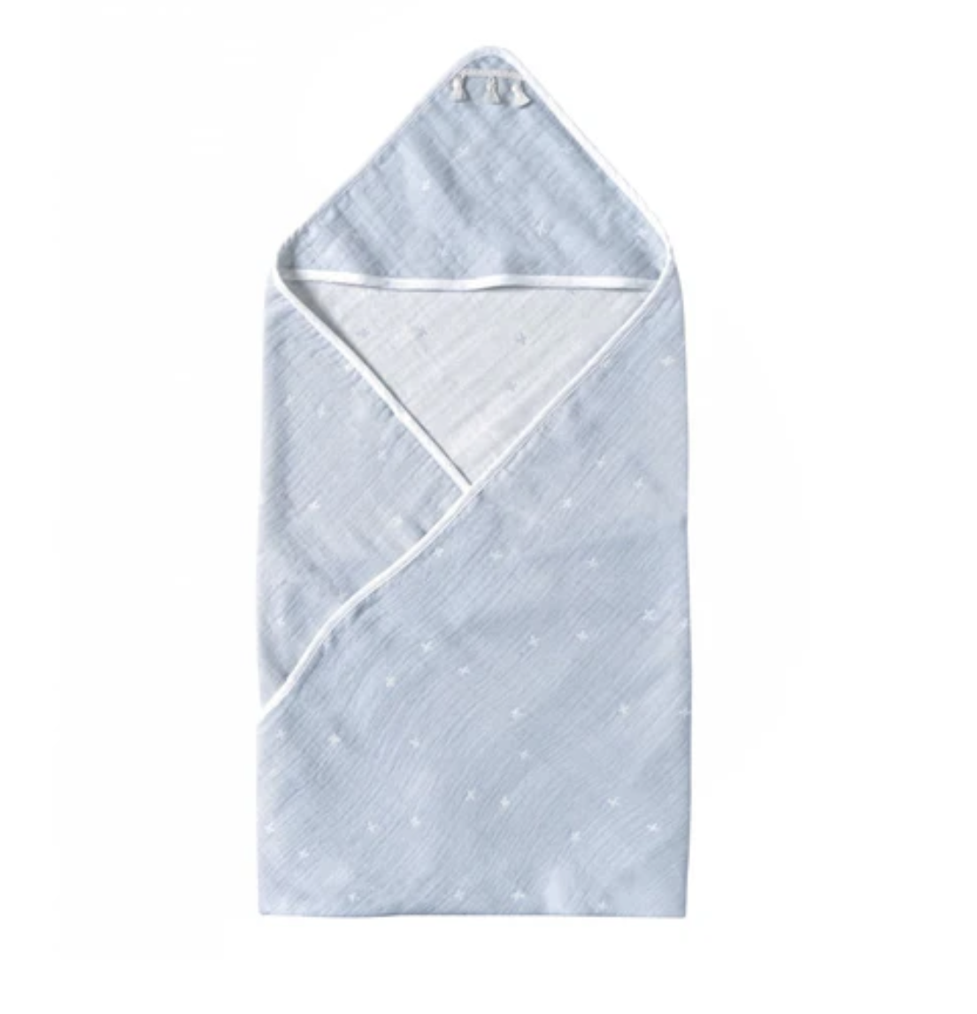 日本製 10mois 3重紗 棉質天絲嬰兒毯 抱被 -淺藍色