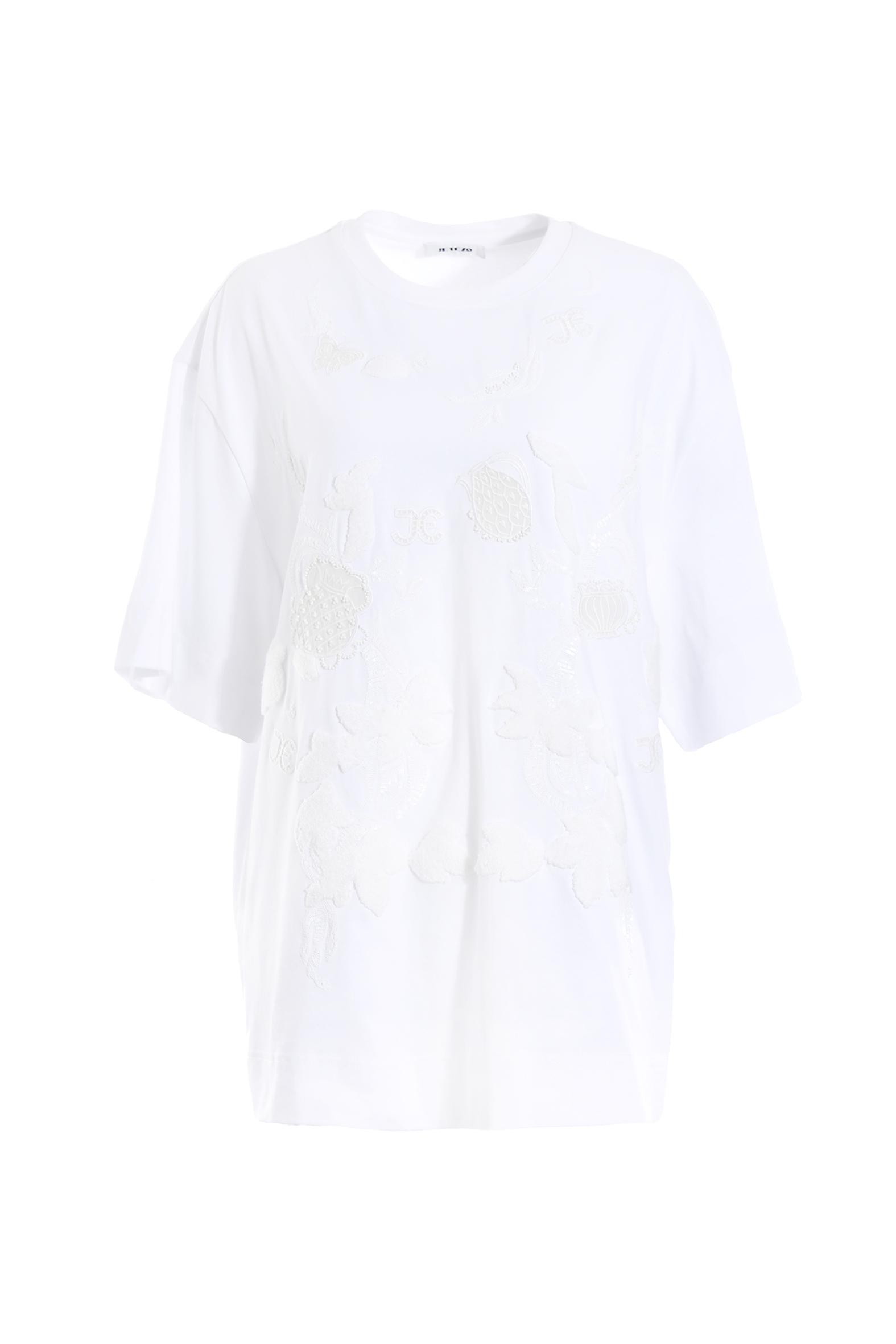 BD10325A1浮雕藤蔓刺繡長版Ｔ恤