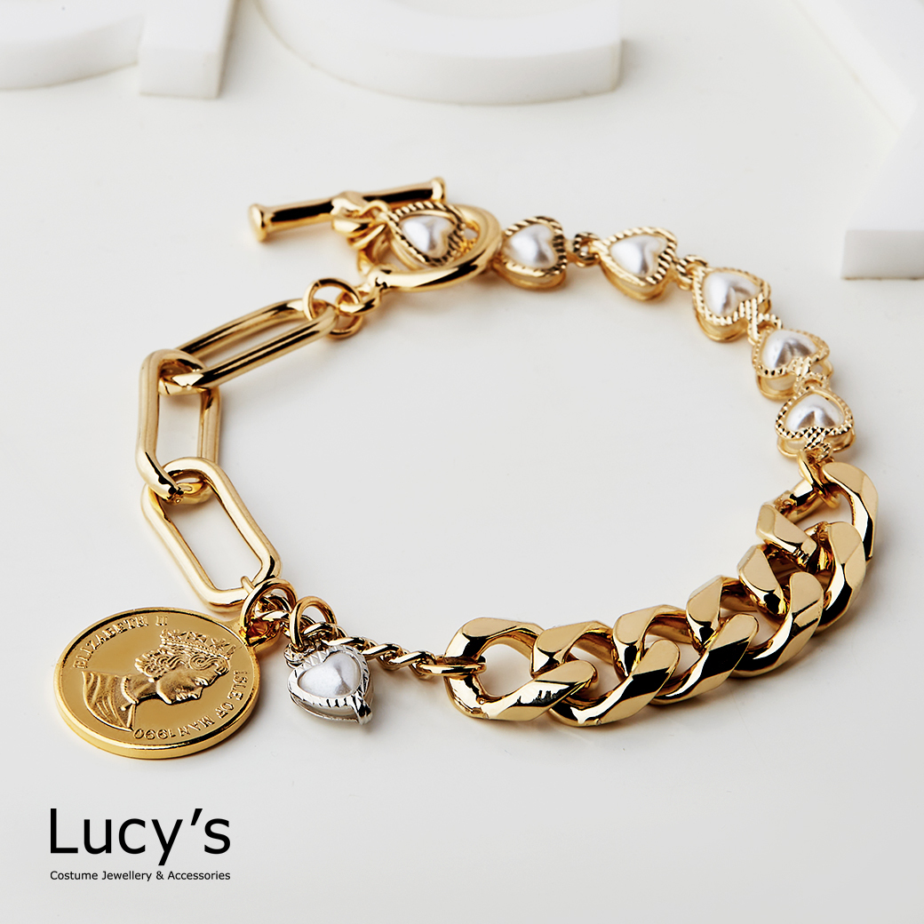 拼接珍愛 T扣手鍊 (二色) (125393/125394)