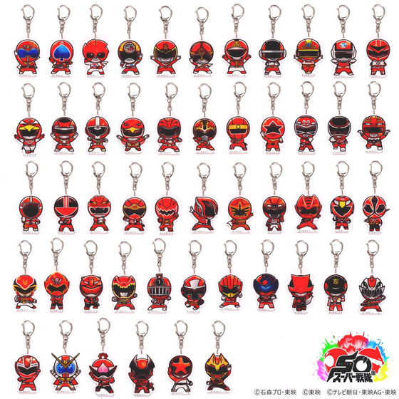 242745 Pbandai 預訂 2026/3月 スーパー戦隊シリーズ　歴代レッド　デフォルメ　アクリルチャーム（全50種）