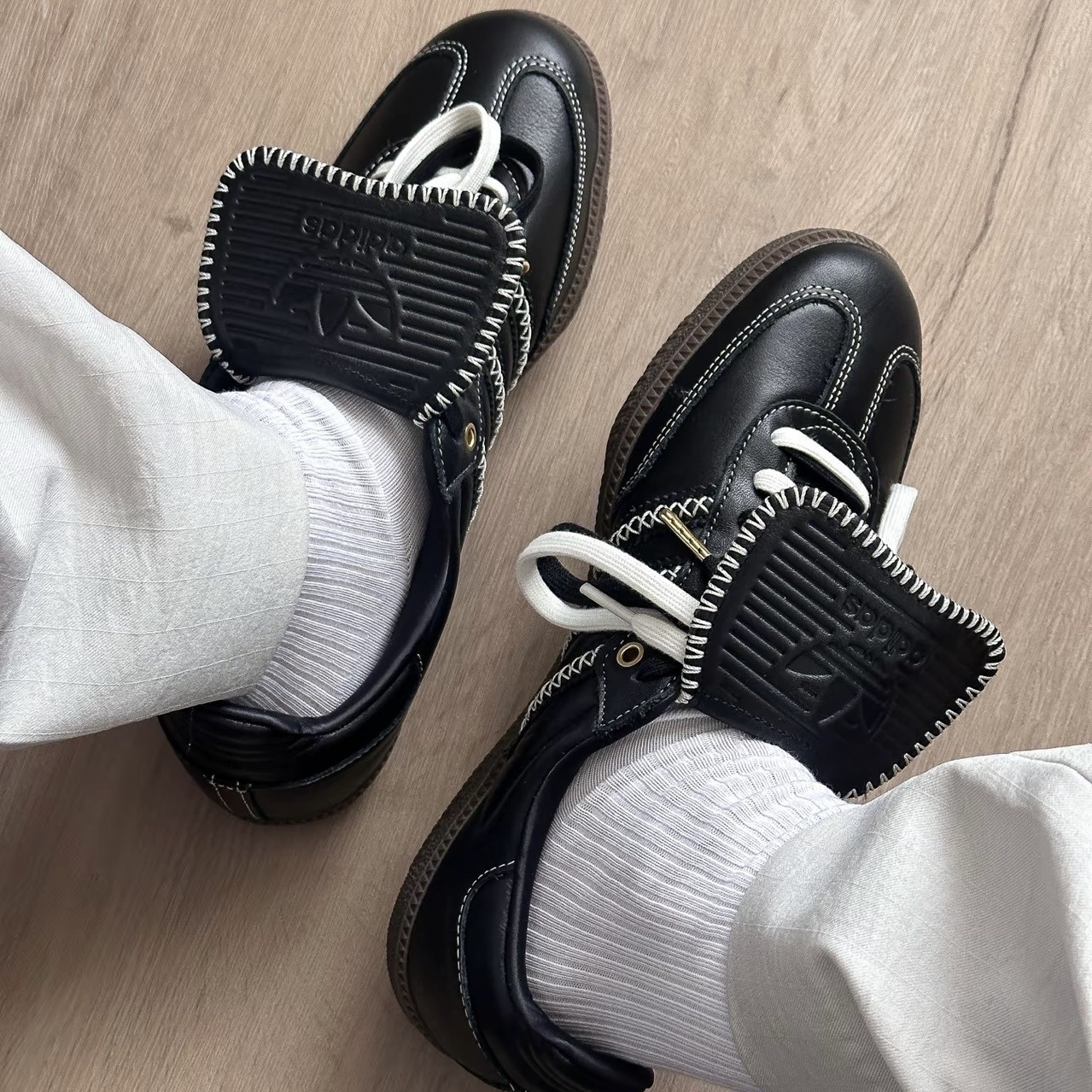 Adidas Originals Samba LT 復古皮革材質 外縫線 翻蓋鞋舌 黑色 白色 長鞋舌 德訓鞋 JQ7087 JQ7088