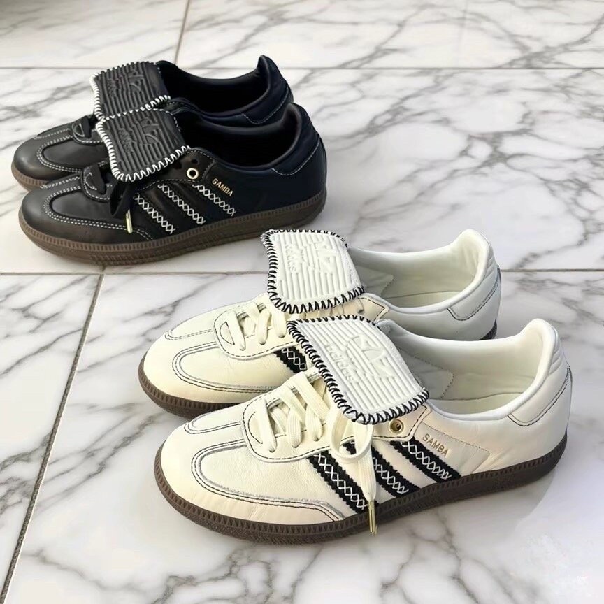 Adidas Originals Samba LT 復古皮革材質 外縫線 翻蓋鞋舌 黑色 白色 長鞋舌 德訓鞋 JQ7087 JQ7088