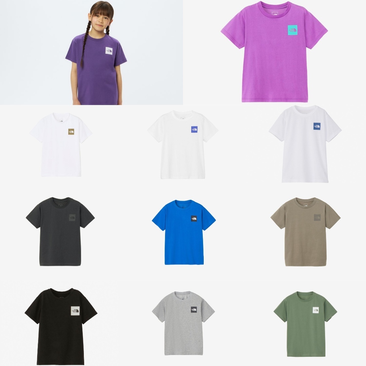 預購┃日本 大童 KIDS THE NORTH FACE S/S Small Square Logo Tee  左胸前 LOGO短袖 短T