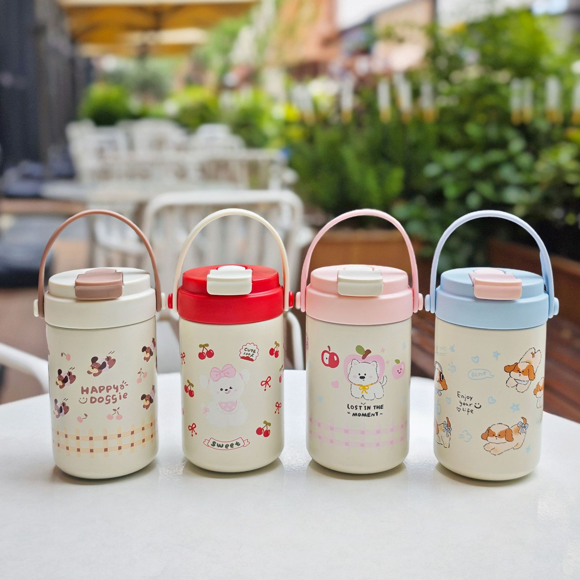 500ML Portable Stainless Steel Thermal Bottle with Straw & Tea Infuser