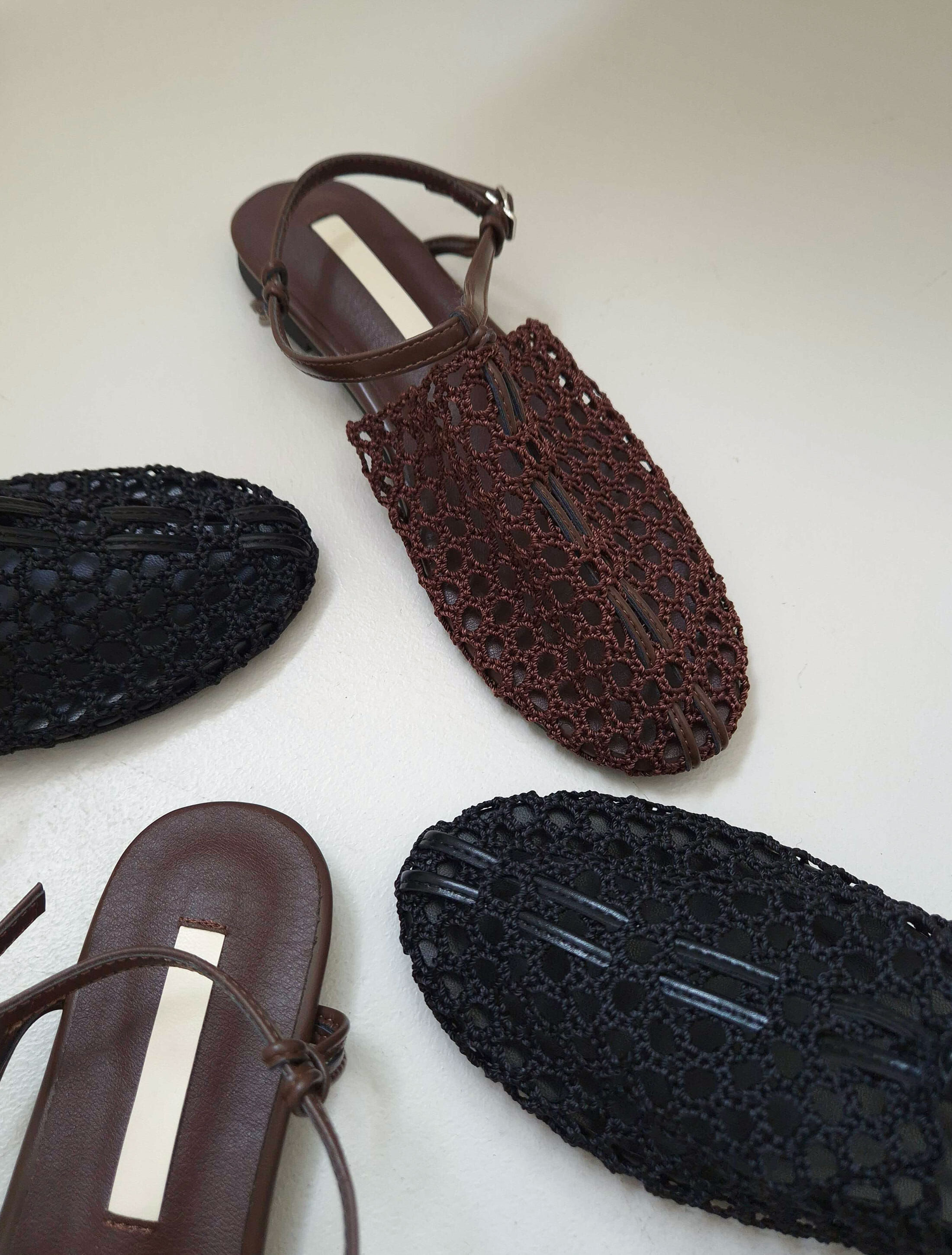 #228N503 快跟上，優雅女生雲感雙線網繩涼鞋